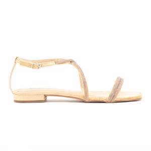 Golden Open Toe Peep Toe <b>Heel</b> Sandals Fashionable Satin Upper <b>with</b> PU Insole FN5478 <b>Jelly</b> Shoes for Summer Outdoor Use - Product Image 2