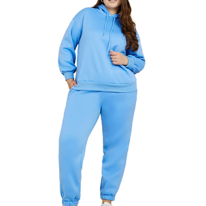 เสื้อวอร์มมีฮู้ดแบบสวมหัวสำหรับผู้หญิงชุดวอร์มผ้าคอตตอนสำหรับวิ่งชุดวิ่งสไตล์ใหม่มีฮู้ดชุดสตรีทแวร์สีพื้น - Product Image 1