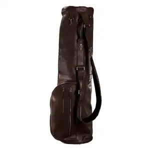 High quality Made in Italy handcrafted brown leather golf bag for leisure