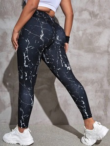 Patrón sólido Poliéster Spandex Yoga Leggings Personalizable Cintura media Compresión Gimnasio Pantalones para correr-Precio al por mayor - Product Image 2