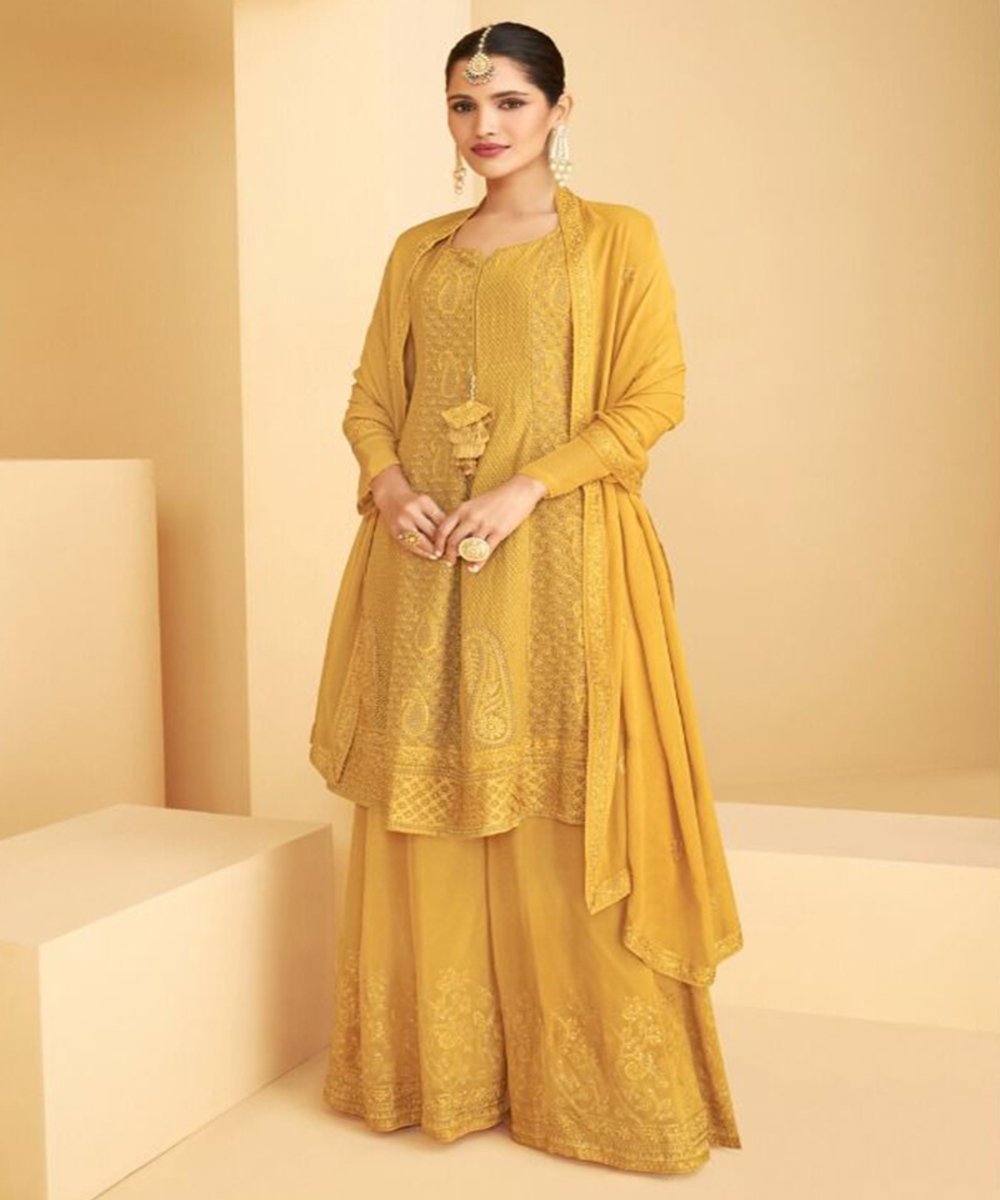 sachin and babi light blue dress Chiffon Dupatta Dress Material – binjals