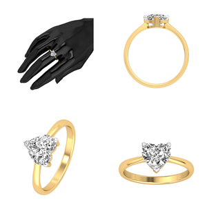 Bague solitaire en or massif 10 carats pour femme 1Cts VS Clarity EF Color Lab Grown Diamond Heart Cut IGI Certified Engagement Jewelry Gift - Product Image 2