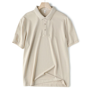 Polo de golf de luxe coupe ajustée pour hommes, polo personnalisé de haute qualité en soie, tricoté, foncé et court - Product Image 3