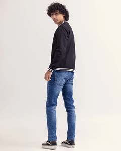 Veste universitaire en polyester avec logo personnalisé de style branché pour hommes type de fermeture poches à boutons veste universitaire bombardier de baseball Letterman - Product Image 2