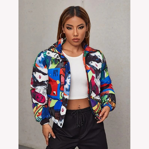 Top Trending Style Chaqueta acolchada para mujer Cremallera completa Manga larga Invierno Cálido Chaqueta de burbuja para mujer - Product Image 5