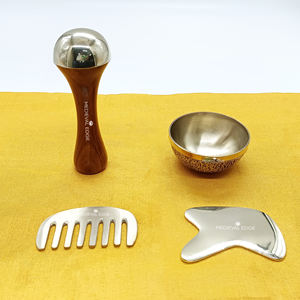 Le plus grand ensemble de baguettes Kansa complètes d'auto-soins fabriqués en Inde Gua Sha outil de massage facial profond pour soulager le stress et détoxifier - Product Image 3