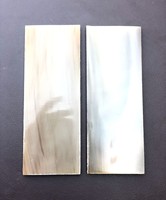 Plaque en corne de buffle d'eau faite à la main, forme carrée, style animal élégant, zone d'agate non polie, blanc laiteux, épaisseur 6 mm, artisanat naturel