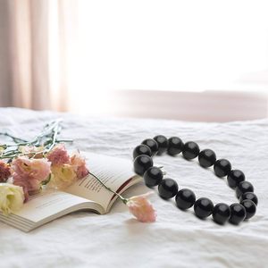 Bracelet unisexe Arihant Gems Jewels, onyx noir naturel certifié, pierre précieuse astrologique, effet positif, forme de boule, pour cadeau homme - Product Image 6