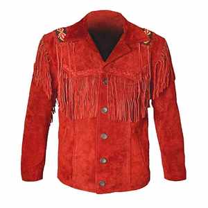 Bonned – Blouson d'hiver vintage pour homme, style western, hip-hop, enduit, coupe-vent, en daim 100 grammes, avec franges, style cowgirl bohème, service OEM - Product Image 1
