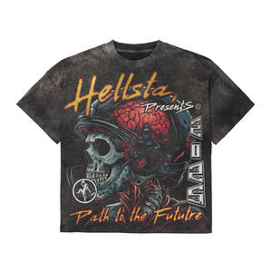 เสื้อยืดผ้าเจอกรดสำหรับผู้ชายเสื้อยืดแนวสตรีทผ้าคอตตอน250GSM-320GSM สไตล์วินเทจโอเวอร์ไซส์ออกแบบได้ตามที่ต้องการ - Product Image 1