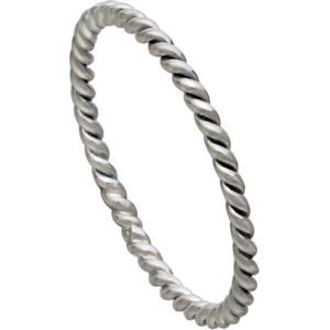 925 Sterling <b>Silver</b> 1.23 Gms 2mm Slim Twisted Wire Ring Minimalist Stack Bands Natural Curve Twist Rhodium <b>Plated</b> for Ladies - Product Image 3