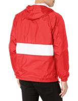 Veste à capuche imperméable rouge pour homme avec bande réfléchissante, vêtement d'extérieur décontracté pour l'hiver