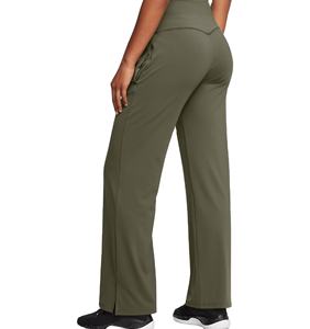 Pantalon de yoga taille haute pour femme, coupe droite et large, avec découpe latérale à la cheville, nouveau design, grande taille, pour entraînement et fitness - Product Image 4