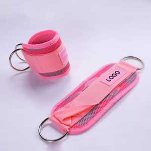 Vente chaude, sangles de cheville de haute qualité pour l'entraînement, en matériau PU, sangles de cheville pour la salle de sport avec machines à câbles, logo personnalisé possible - Product Image 4