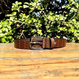 Ceinture en cuir perforé plaqué vintage de haute qualité, design unique, pour homme, forme carrée, couleur personnalisée, alliage de zinc, 35 mm, dernière collection 2026 - Product Image 1