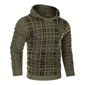 Vente En Gros Pull À Capuche À Carreaux Pour Hommes Slim Fit 100% Coton Streetwear Tissu Doux Pour L'hiver Occasions Décontractées-Week-end - Product Image 2