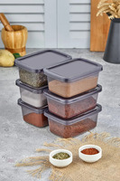 Set van 12 rechthoekige transparante milieuvriendelijke moderne voedselbewaarbakken, koelkastorganizer, stapelbare plastic containers met handgrepen
