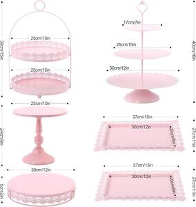 Base para Pastel de Metal Pulido, Ideal para Mesas de Postres, Ofrece un Servicio Impecable con una Base para Pastel Suave para un Aspecto Festivo - Product Image 3