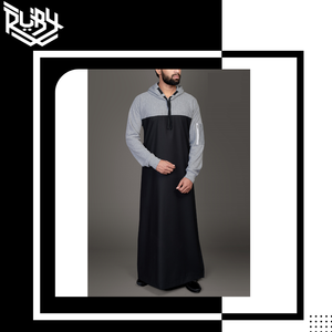 Achetez des thobes de haute qualité avec un capuchon, motif uni, poche sur la manche, longueur entière, style arabe, par des exportateurs - Product Image 6