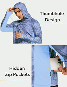 Sweat à capuche de pêche pour homme en polyester pur léger, respirant, à séchage rapide, UPF 50, personnalisable avec service OEM - Product Image 5