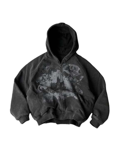 Sweats à capuche pour hommes unisexes personnalisés en coton épais 500GSM vintage vierge sérigraphiés au soleil délavés à l'acide - Product Image 4