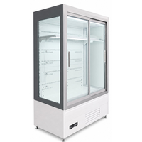 Réfrigérateur commercial vertical à portes coulissantes vitrées pour supermarchés et magasins de proximité, à température unique, pour boissons, avec contrôle numérique