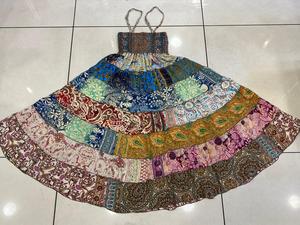 Jupe longue patchwork fluide, robe longue Maxi, robe jupe bohème, jupe Festival Hippie Boho, Maxi longue paysanne multicouche - Product Image 2