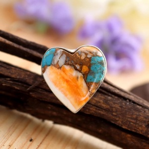 Copper <b>Turquoise</b> 925 Sterling Silver <b>Ring</b> Bohemian Celestial Jewelry Handmade Unique <b>Ring</b> for Wedding Mother's Day Gift - Product Image 2