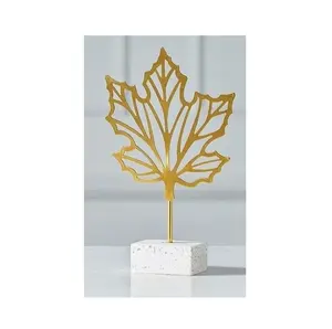 Golden Leaf Ornamente Modernes Metall handwerk Wohnzimmer Büro Desktop Einfache Dekoration Zubehör Geschenke Wohnkultur Kunst