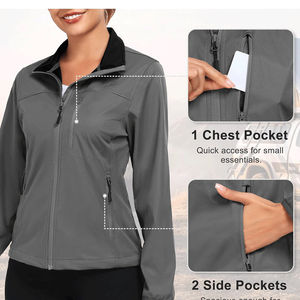 Veste Softshell Femme Meilleure Qualité Randonnée Extérieure Chasse Poches Latérales Vêtement de Travail Respirant Veste Softshell pour Femme 2026 - Product Image 5