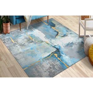 Tapis gris effet plâtre : Tapis d'intérieur moderne rustique imprimé, tapis en chenille - Product Image 1