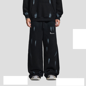 New Winter <b>Drop</b> Shoulder Men's 2 Pieces Hoodies and Joggers Sets <b>Acid</b> Washed Custom Tracksuit 500gsm for Men Tracksuit - Product Image 2