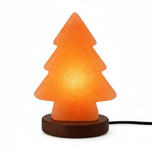 Lampe de sel de l'Himalaya sculptée dans un arbre, écologique, lumière ambrée naturelle, décoration de Noël, cadeau artisanal pour la maison - Product Image 1