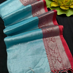 Fête de matériel modal de saree de coton de tissu de frontière indienne méridionale traditionnelle pour des saisons d'hiver et d'été - Product Image 1