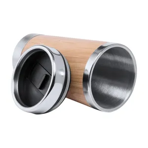 Tazza Termica in Bambù e Acciaio, Merchandising Sostenibile - Product Image 3