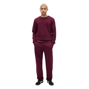 Wholesale Oversized Men's 100% Cotton SweatSuit Custom Logo <b>Crewneck</b> Tracksuit High Quality Matching Sets For Men - Product Image 1
