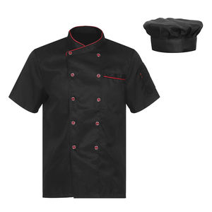 Chaqueta de Chef de algodón polivinílico de nueva calidad y abrigo de Chef más barato Botón de doble botonadura logotipo personalizado uniforme chaquetas de Chef para restaurante - Product Image 1