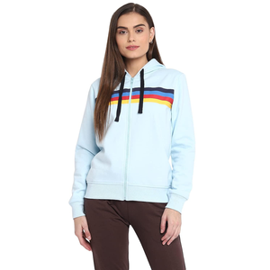 2023 haute qualité femmes sweats à capuche tricotés conception personnalisée imprimé confortable fermeture à glissière décontracté sweat à capuche hiver - Product Image 4