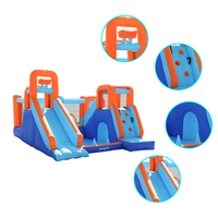 Château gonflable personnalisable avec toboggan long et glissades aquatiques, petit modèle gonflable pour jardin familial