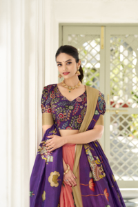 Premium Dola Silk Lehenga Choli con estampado de Kalamkari Dupatta tejido borde elegante indio étnico desgaste para boda y festivo - Product Image 2