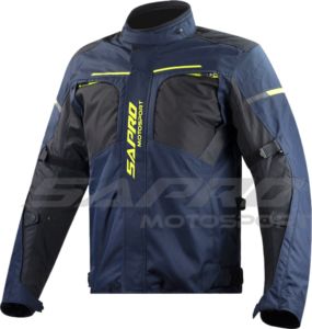 Veste longue de moto pour homme Sapro en Cordura 600D, imperméable, respirante et coupe-vent, style course, col montant, vente en gros - Product Image 2