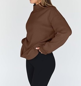 Moda mujer pulóver sudadera moda cuello alto diseño sudadera estilo cálido y cómodo - Product Image 6