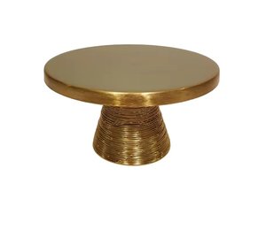 Présentoir de gâteau décoratif élégant de forme ronde en métal fini or pour l'anniversaire événement fête présentoir en gros en vrac - Product Image 2