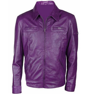 Chaqueta de cuero de calidad superior para hombre de High Street para cierre de cremallera de invierno teñido liso con patrón de letras - Product Image 3