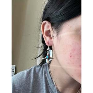 Pendientes Colgantes de Estrella Turquesa Chapados en Oro Vintage Tony Yazzie - Product Image 2
