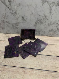 Ensemble de sous-verres en résine durable, fabrication artisanale, qualité supérieure, 4x4 pouces, sous-verres pour thé, café, boissons, Tradebyd - Product Image 4