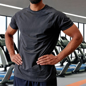 Camiseta Deportiva Personalizada para Hombre, Corte Ajustado, 95% Algodón, Informal, para Gimnasio, Entrenamiento, Manga Corta, para Correr, Diseño Liso, Tejido de Punto, Teñido Liso - Product Image 4