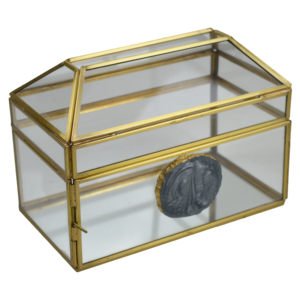 Glass Metal Combo Design Jewelry Storage Box Gold Finishing Dry Fruits Serving Box Metal <b>Bins</b> Storage Containers Jar - Product Image 6