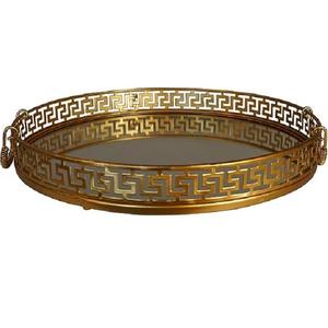 Royal Vintage Aluminum Metal <b>Decorative</b> Tray With Glass Indoor <b>Parties</b> Kitchen Accessories Coffee <b>tea</b> Food Serving Platter - Product Image 5