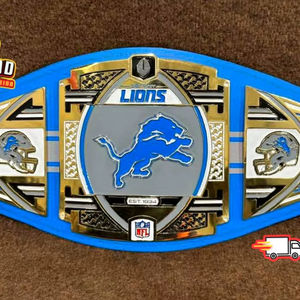 Cinturón de Campeonato de los Detroit Lions para Adultos, Nuevo, Hecho en Zinc de 2 mm y 4 mm - Product Image 1